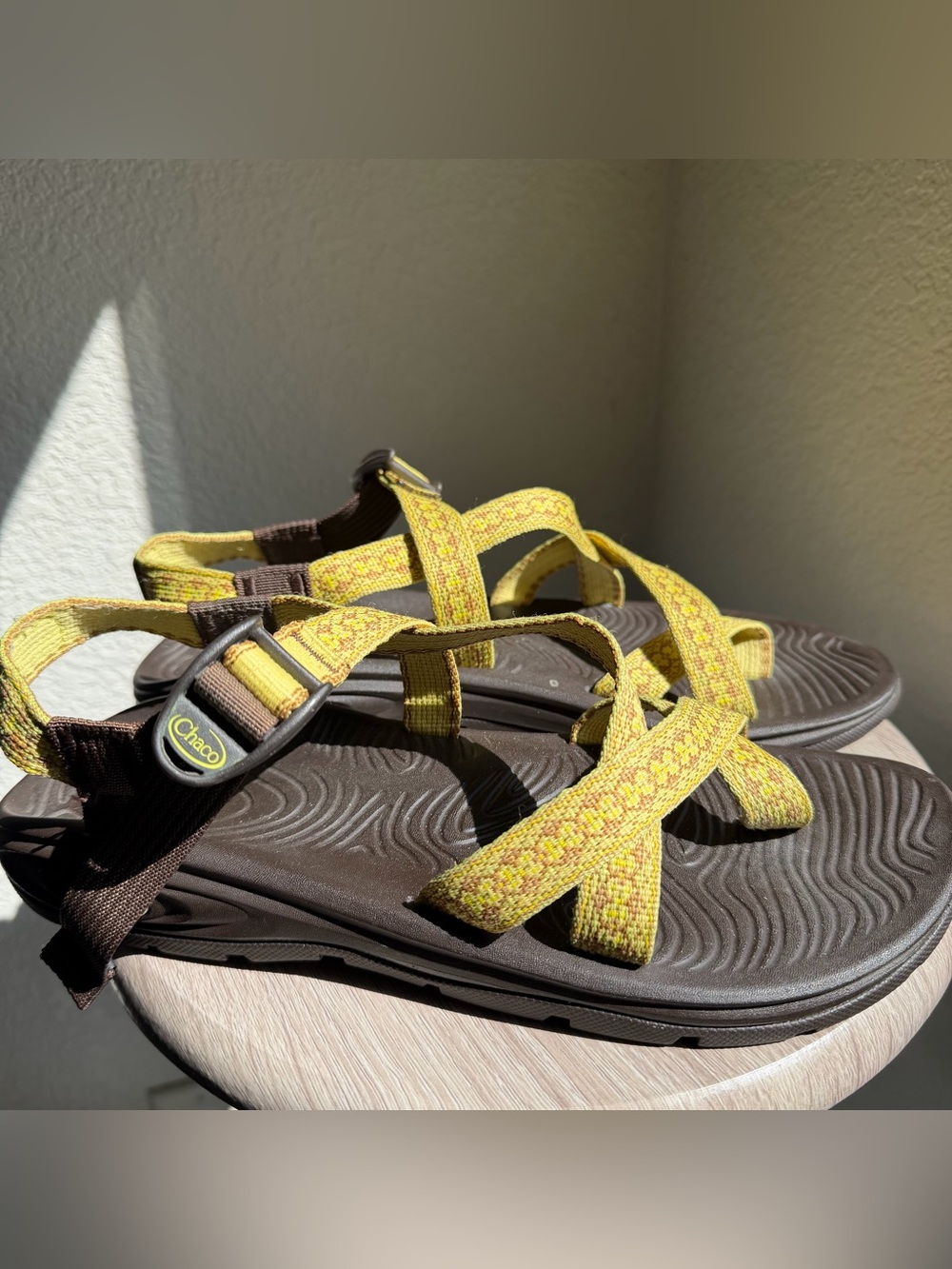 Chaco Yellow Multitone Strappy Sandals